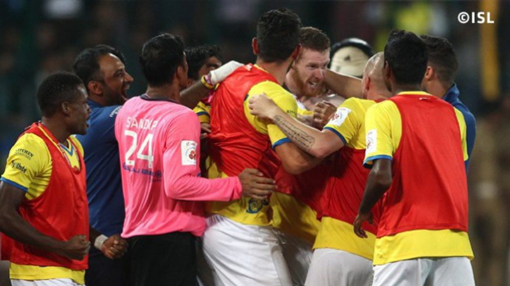 Late winner sends Kerala Blasters into final after dramatic second leg in Chennai Late winner sends Kerala Blasters into final after dramatic second leg in Chennai