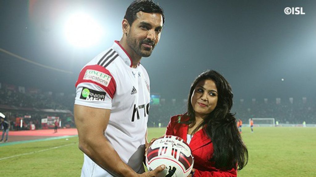 John Abraham and ISLs millionth fan Ankita Devi