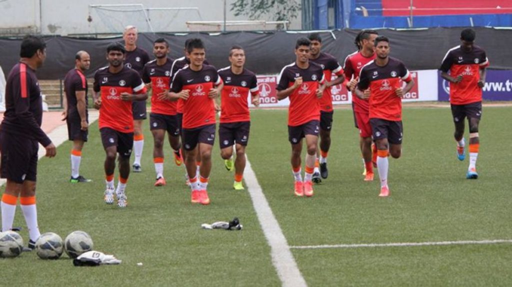 Indian players training